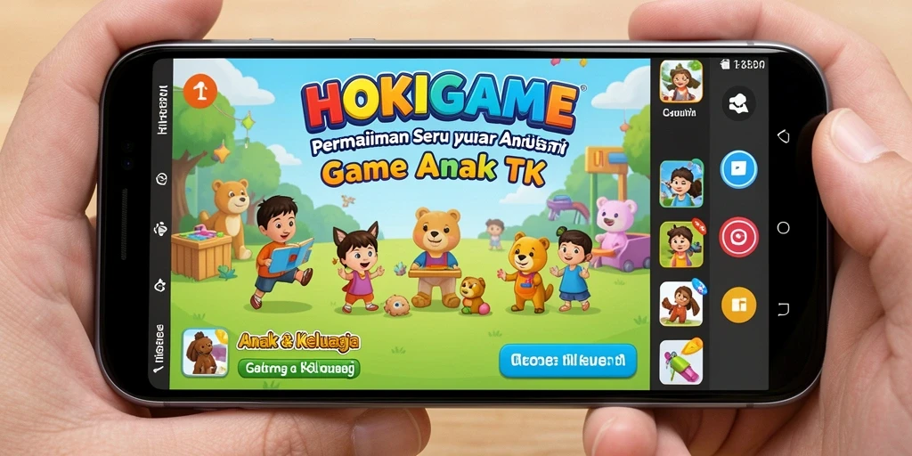 Tampilan antarmuka menarik HOKIGAME untuk anak-anak.