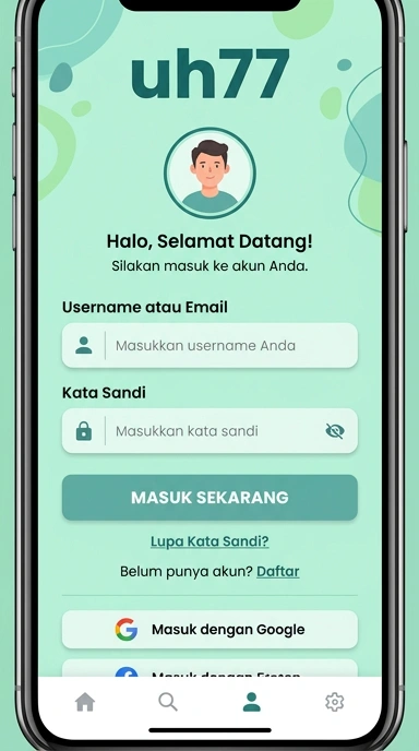Tampilan halaman login uh77